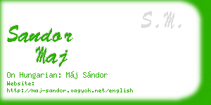 sandor maj business card